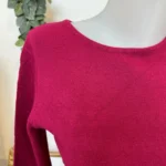 Pull col rond laine et cachemire femme TRICOTONIC T36-T42 - fuchsia-framboise - 42