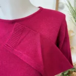 Pull col rond laine et cachemire femme TRICOTONIC T36-T42 - fuchsia-framboise - 42