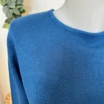 Pull col rond laine et cachemire femme TRICOTONIC T36-T42 - bleu-petrole - 42