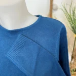 Pull col rond laine et cachemire femme TRICOTONIC T36-T42 - bleu-petrole - 42