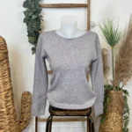 Pull col rond laine et cachemire femme TRICOTONIC T36-T42 - violet - 42