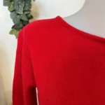 Pull col rond laine et cachemire femme TRICOTONIC T36-T42 - rouge - 42