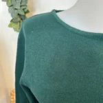 Pull col rond laine et cachemire femme TRICOTONIC T36-T42 - vert-sapin - 42