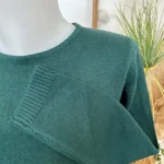 Pull col rond laine et cachemire femme TRICOTONIC T36-T42 - vert-sapin - 42