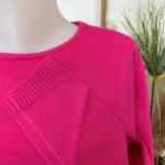 Pull col rond laine et cachemire femme TRICOTONIC T36-T42 - fuchsia - 42