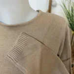 Pull col rond laine et cachemire femme TRICOTONIC T36-T42 - camel - 42