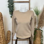 Pull col rond laine et cachemire femme TRICOTONIC T36-T42 - camel - 42