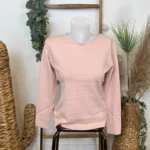 Pull col rond laine et cachemire femme TRICOTONIC T36-T42 - rose-poudre - 42