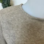 Pull col rond laine et cachemire femme TRICOTONIC T36-T42 - taupe - 42