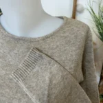 Pull col rond laine et cachemire femme TRICOTONIC T36-T42 - taupe - 42