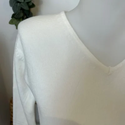 Y249-Tricotonic Col V les T38 & 42 - ecru - 42