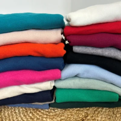 Y249-Tricotonic Col V les T38 & 42 - bleu-canard - 42