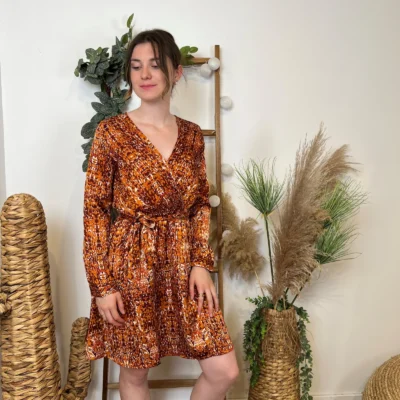 M372- Robe Cache Coeur Cerise Blue - rouille - 40