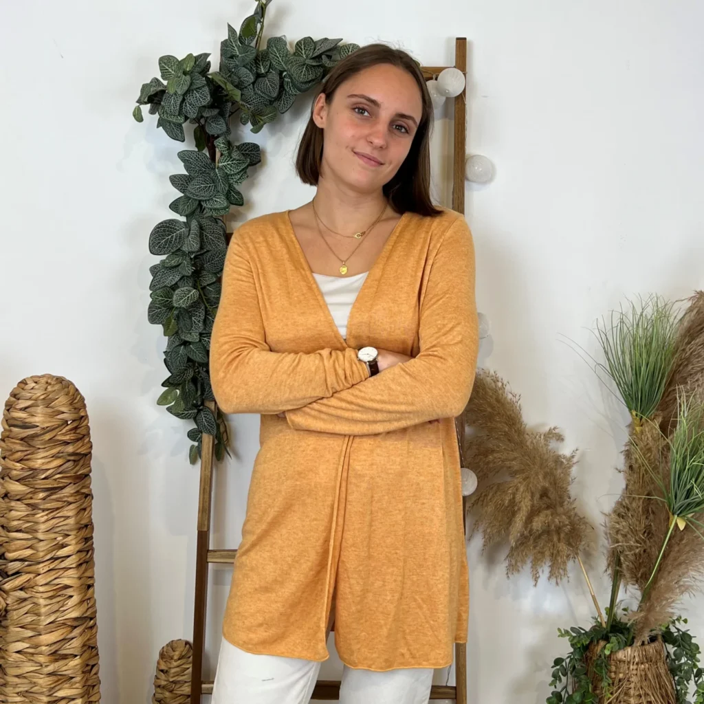 Gilet mi-long (Tu) - violet - taille-unique