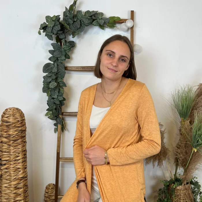 Gilet mi-long (Tu) - violet - taille-unique