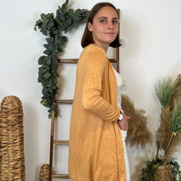 Gilet mi-long (Tu) - violet - taille-unique