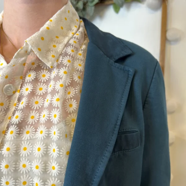 M424- Blazer coton uni (T36-T44) 🇮🇹 - bleu-canard - 40