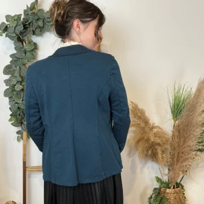 M424- Blazer coton uni (T36-T44) 🇮🇹 - bleu-canard - 40