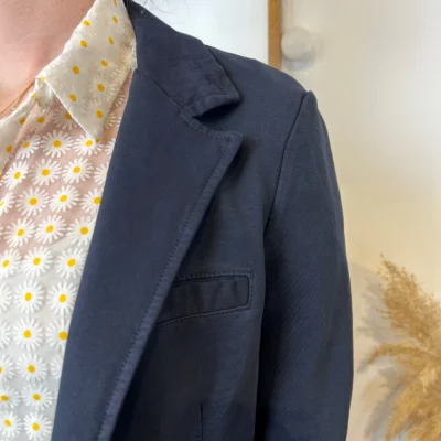 M424- Blazer coton uni (T36-T44) 🇮🇹 - marine - 40