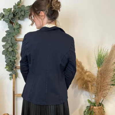 M424- Blazer coton uni (T36-T44) 🇮🇹 - marine - 40