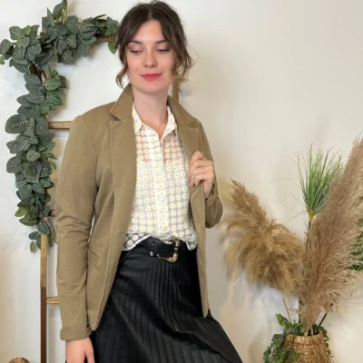 M424- Blazer coton uni (T36-T44) 🇮🇹 - camel - 40