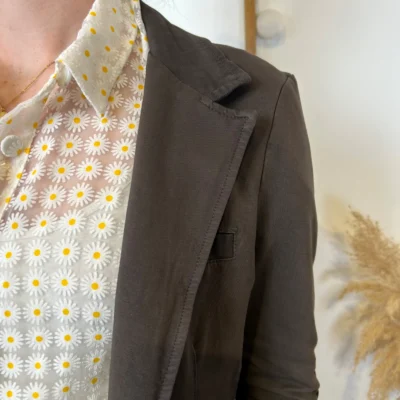 M424- Blazer coton uni (T36-T44) 🇮🇹 - marron - 40