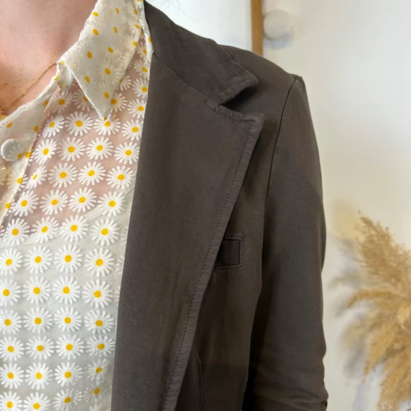 M424- Blazer coton uni (T36-T44) 🇮🇹 - marron - 40