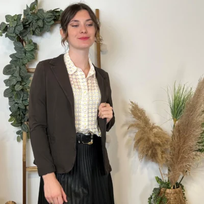 M424- Blazer coton uni (T36-T44) 🇮🇹 - marron - 40