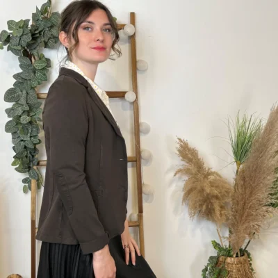 M424- Blazer coton uni (T36-T44) 🇮🇹 - marron - 40