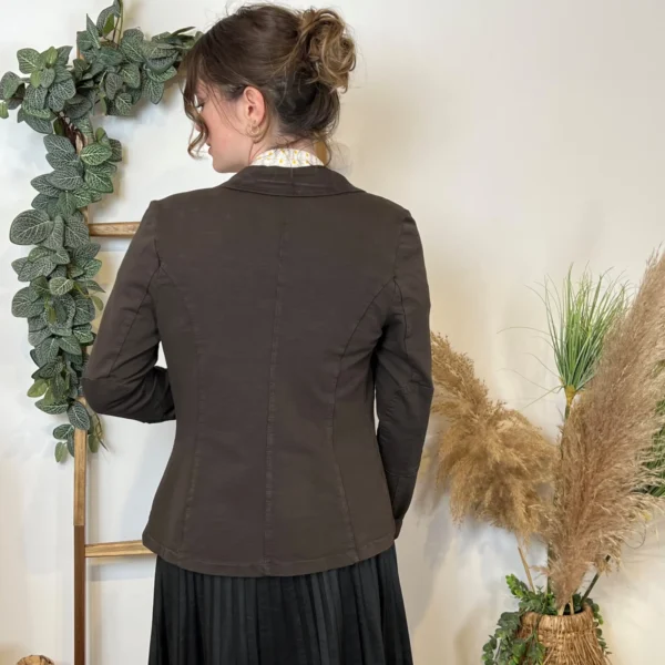 M424- Blazer coton uni (T36-T44) 🇮🇹 - marron - 40