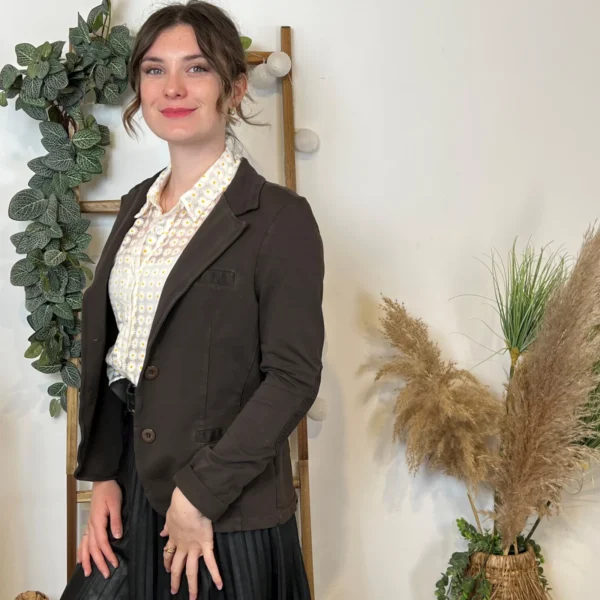 M424- Blazer coton uni (T36-T44) 🇮🇹 - marron - 40