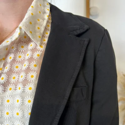 M424- Blazer coton uni (T36-T44) 🇮🇹 - noir - 40