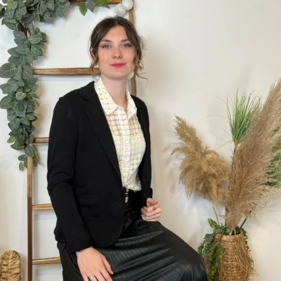 M424- Blazer coton uni (T36-T44) 🇮🇹 - noir - 40