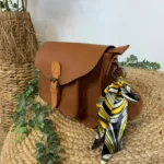 Sac cartable vintage - Flora & Co - camel - taille-unique