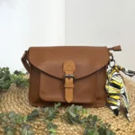 Sac cartable vintage - Flora & Co - camel - taille-unique