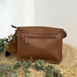 Sac cartable vintage - Flora & Co - camel - taille-unique