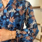 Blouse By One "Tropical" (T36-T40) - bleu-royal-marine - 38