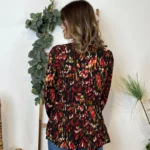 Blouse By One imprimé marbré - noir-multicolore - 38