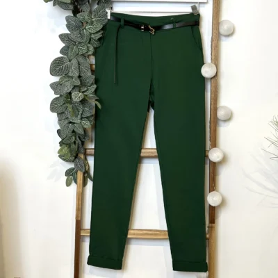 M934- Chino Stretch (T36-T50) 🇮🇹 - vert-bresil - 44