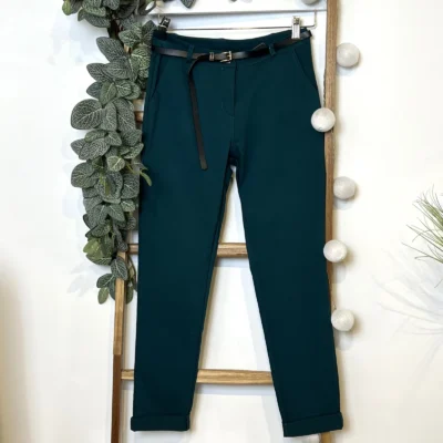 M934- Chino Stretch (T36-T50) 🇮🇹 - vert-sapin - 44