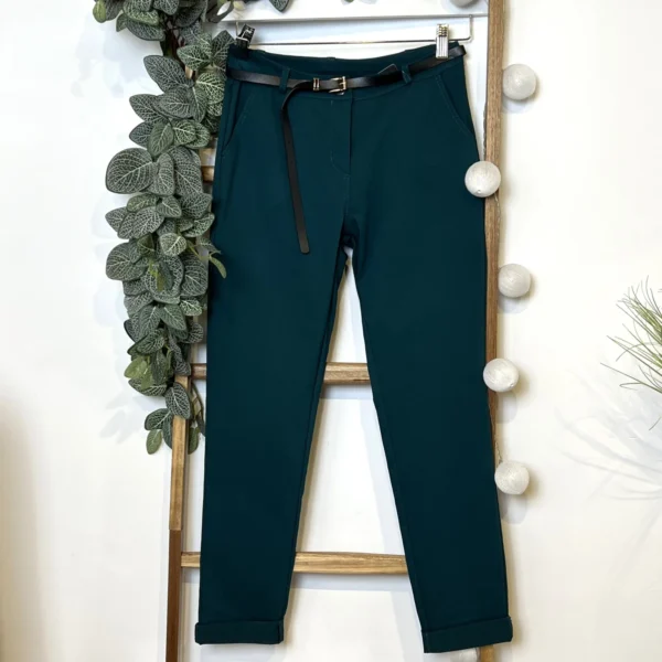 M934- Chino Stretch (T36-T50) 🇮🇹 - vert-sapin - 44
