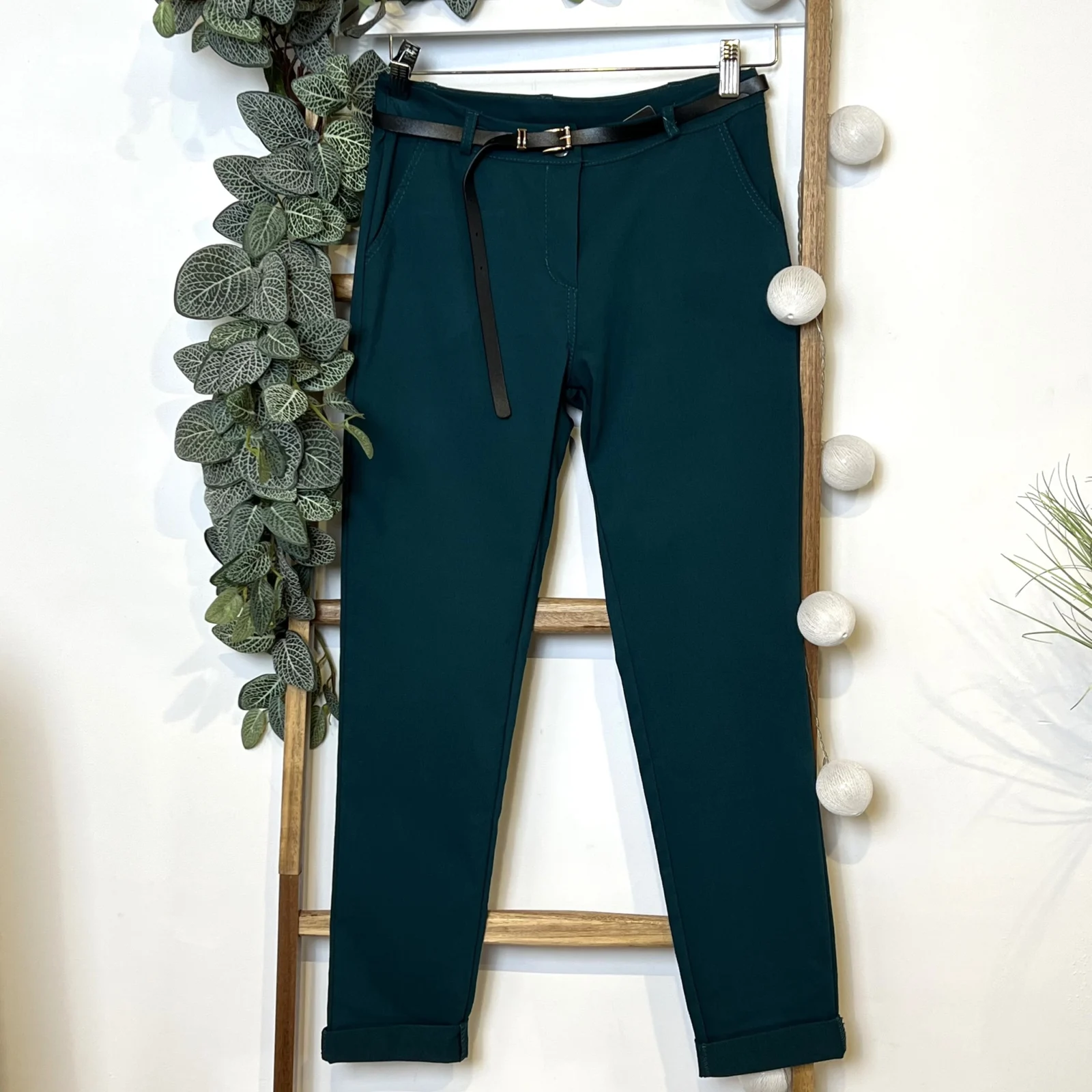 M934- Chino Stretch (T36-T50) 🇮🇹 - vert-sapin - 44