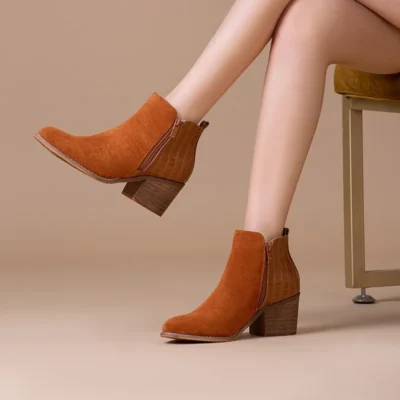 R528- Bottine bi-matière (T36-T42) - camel - 41