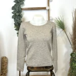 Pull col rond laine et cachemire femme TRICOTONIC T40 - taupe - 42