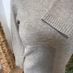 Pull col rond laine et cachemire femme TRICOTONIC T40 - taupe - 42