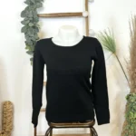 Pull col rond laine et cachemire femme TRICOTONIC T40 - noir - 42