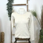 Pull col rond laine et cachemire femme TRICOTONIC T40 - beige - 42