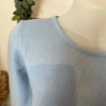 Pull col rond laine et cachemire femme TRICOTONIC T40 - bleu-ciel - 42