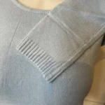Pull col rond laine et cachemire femme TRICOTONIC T40 - bleu-ciel - 42
