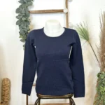 Pull col rond laine et cachemire femme TRICOTONIC T40 - marine - 42